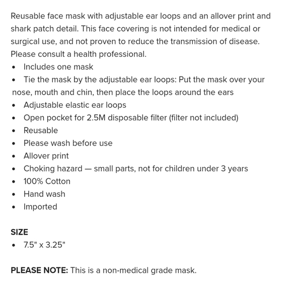 Coach Shark Patch Print Face Mask - Picture 6 of 6